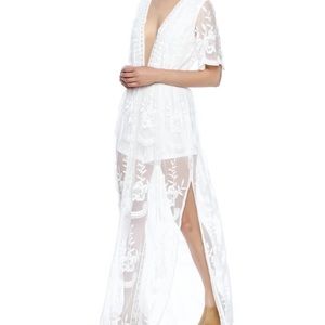 Honey Punch I White Lace Romper